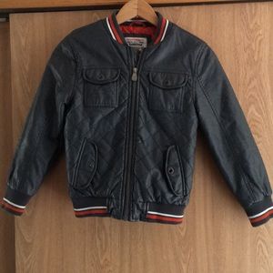 Faux Leather Bomber Jacket